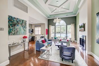 Clubroom with coffee and work stations